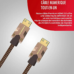 Avis Monster Câble HDMI M2000 UHD 4K HDR10+ 25 Gbit/s 5m Marron clair