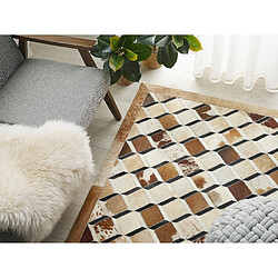 Avis Beliani Tapis patchwork en cuir marron 140 x 200 cm SERINOVA