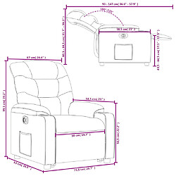 vidaXL Fauteuil inclinable électrique crème tissu pas cher