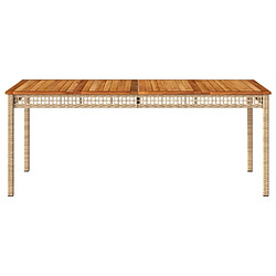 Acheter Maison Chic Table de jardin | Table d'extérieur beige 180x90x75 cm résine tressée et acacia -GKD62097