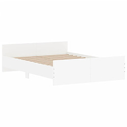 Avis Maison Chic Lit adulte - Cadre Structure de lit avec tête de lit Contemporain/pied de lit blanc 140x190 cm -MN33383