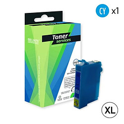 TONER SERVICES Compatible Epson 18XL/T1812 Cartouche Cyan C13T18124010 (Pâquerette)