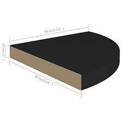 vidaXL Étagères d'angle flottantes 4 pcs noir 35x35x3,8 cm MDF pas cher