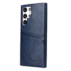 Coque en TPU + PU avec porte-carte bleu pour Samsung Galaxy S22 Ultra 5G