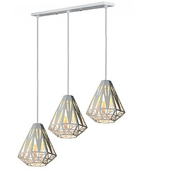 Stoex Lustre Suspension Diamant 25CM Blanc, Abat-jour Luminaire E27 pour Salon Cuisine restaurant bar