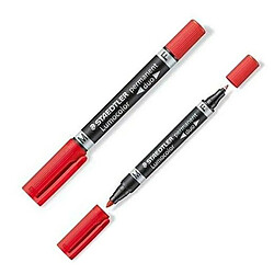 Marqueur permanent Staedtler Lumocolor 348 Double Rouge 10 Unités