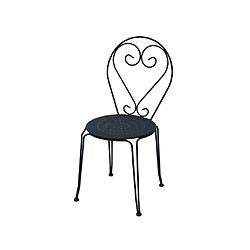 Vente-Unique Mylia GUERMANTES Chaises de jardin lot de 4 - Fer forgé anthracite