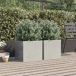 Avis Maison Chic Lot de 2 Jardinières,Bac à fleurs - pot de fleur argenté 42x40x39 cm acier inoxydable -GKD95715