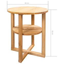 vidaXL Table d'appoint 40 x 50 cm Bois de chêne massif pas cher