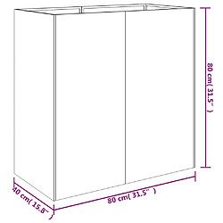 vidaXL Jardinière 80x40x80 cm acier corten pas cher