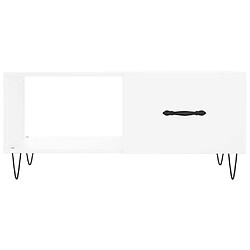 Maison Chic Table basse,Table Console Table d'appoint, Table pour salon blanc 90x50x40 cm bois d'ingénierie -MN14809 pas cher