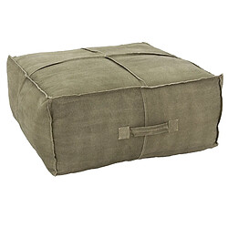 WOMO-DESIGN Tabouret pouf XXL Liberec table basse vert olive poignée de transport cousue