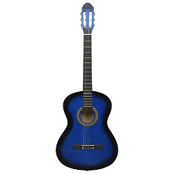 vidaXL Guitare classique pour débutants Bleu 4/4 39" Tilleul