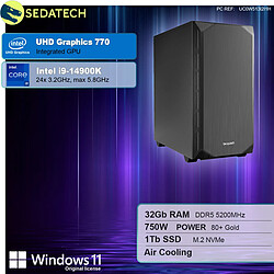 Sedatech PC de bureau Silent • Intel i9-14900K • 32Go DDR5 • 1To SSD M.2 • Windows 11