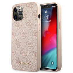 Guess Maroquinerie Guess 4G Metal Gold Logo - Coque pour iPhone 12 / iPhone 12 Pro (rose(