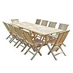 C&L Jardin Salon de jardin BATAN c10 Ensemble salon de jardin en teck BATAN 10 chaises