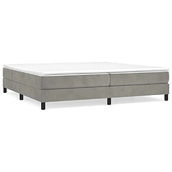 vidaXL Sommier à lattes de lit et matelas Gris clair 200x200cm Velours