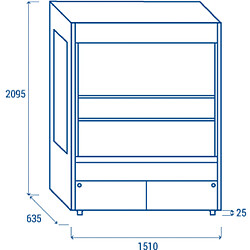 COOLHEAD Vitrine Réfrigérée Murale Libre Service 688 L - Crochets pour Viande - Cool Head pas cher