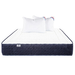 LUXURY LITERIE Matelas 160x200 cm, Nuage, 24 cm, mousse mémoire de forme, mi-ferme, face été/hiver + 2 oreillers