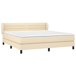 Avis Maison Chic Lit adulte- Lit + matelas,Sommier à lattes de lit avec matelas Crème 180x200 cm Tissu -GKD51277