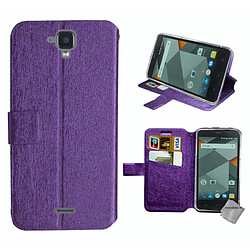 Htdmobiles Housse etui portefeuille pour SFR Startrail 9 + film ecran - MAUVE