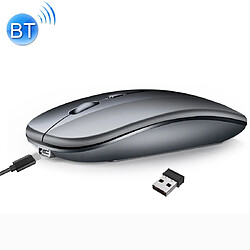 Wewoo Souris sans fil HXSJ M90 2.4GHz Ultrathin Mute PC Bluetooth rechargeable double mode Gris