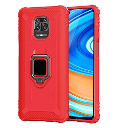 Coque en TPU résistant aux chutes avec béquille rouge pour votre Xiaomi Redmi Note 9S/9 Pro/9 Pro Max