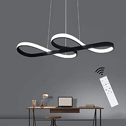 NETTLIFE Suspension LED Silicone Noir Diam.75cm Dimmable avec Télécommande Design Moderne pour Salle à Manger Étude Salon Cuisine Bureau 47W