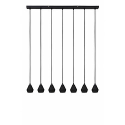 L'Héritier Du Temps Luminaire Style Scandinave KALISSA Suspension Tendance 7 Lumières Led G9 Eclairage à Suspendre Métal Couleur Noire 9,5x105x120cm