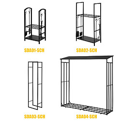 Acheter SoBuy SDA03-SCH Porte-Bûches de Cheminée Range-Bûches Solide en métal Support pour Bois de Chauffage Grande Capacité