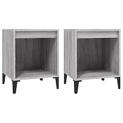 Maison Chic Lot de 2 Tables de chevet - Tables de Nuit Sonoma gris 40x35x50 cm