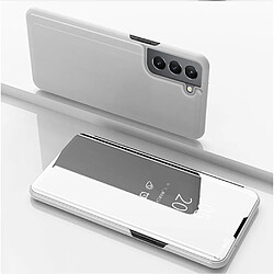 Coque en TPU + PU électroplaqué, surface miroir avec support argent pour votre Samsung Galaxy S22