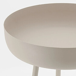 Avis Aubry Gaspard Table d'appoint ronde en métal beige.