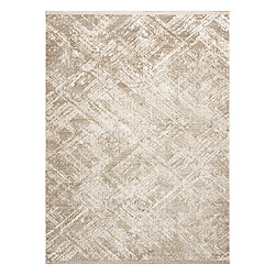 Avis RUGSX Tapis moderne DUKE 51541 beige - Géométrique, structuré, très doux, franges 140x190 cm