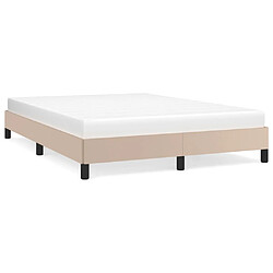 Maison Chic Lit adulte - Lit simple Cadre de lit,Structure du lit Contemporain Cappuccino 140x190 cm Similicuir -MN17327