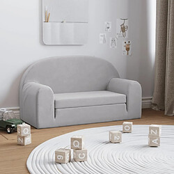 Maison Chic Canapé-lit convertible 2 places, Clic-Clac pour enfants gris clair peluche douce -GKD41881