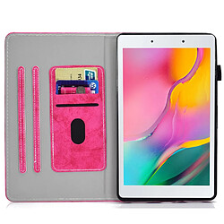 Etui en PU antichoc, magnétique avec support et porte-cartes pour votre Samsung Galaxy Tab A 8.0 (2019) SM-T290 (Wi-Fi)/SM-T295 (LTE) - rose