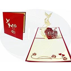 Lin de Pop up Cartes de mariage mariage mariage cartes, invitations, cartes 3D Cartes de vux mariage, Félicitations, cur avec colombes