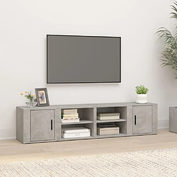 Maison Chic Meubles TV 2 pcs pour salon Gris béton 80x31,5x36 cm Bois d'ingénierie -MN94283