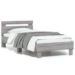 Vidaxl Cadre de lit tête de lit sonoma gris 90x190 cm bois ingénierie