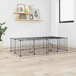 vidaXL Cage animaux de compagnie à 20 panneaux et porte Noir 35x35 cm