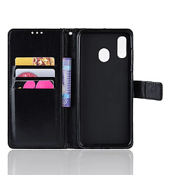 Avis Wewoo Housse Coque en cuir à rabat horizontal Texture rétro pour Crazy Horse Galaxy A20 / A30avec porte-carte et fentes cartes et cadre photo Noir