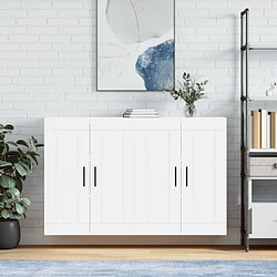 Maison Chic Lot de 2 Armoires murales,Meuble de Rangement,Armoire Suspendue blanc bois d'ingénierie -MN13917