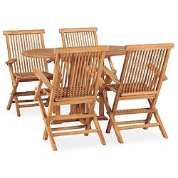 Maison Chic Mobilier à dîner pliable 5 pcs de jardin - Ensemble table et chaises d'extérieur - Salon/Mobilier de jardin classique Bois solide de teck -MN90647