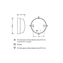 L'EBENOID hublot - rond - lebenoid 62 - 100w - e27 - sans lampe - lébénoid 77764