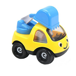 Universal Garçon et fille Mini Cartoon Engineering Car Inertial Car, Enfant Mignon Voiture Avion Modèle (Jaune)