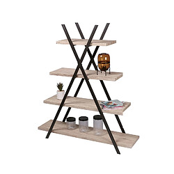 Urban Living Etagère pyramide industrielle Dock - L. 120 x H. 138 cm - Noir