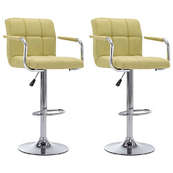 vidaXL Chaises de bar lot de 2 vert tissu