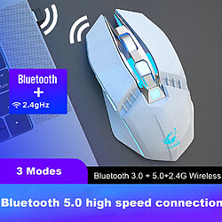 Souris de jeu rechargeable sans fil à trois modes Bluetooth 5.0 + 3.0 + 2.4G X5 - B