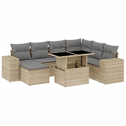 vidaXL Salon de jardin avec coussins 8 pcs beige résine tressée